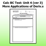 Calc BC Test ver3 - Unit 4 - More Applications of Derivatives