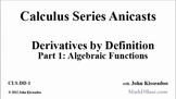 Calc Vid & Quiz - Diff by Def 1 - Alg Functions w/ Solns