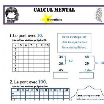 Preview of Calcul mental - 10 stratégies