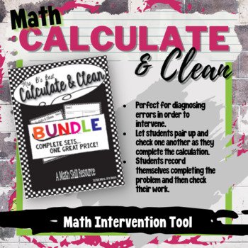 Preview of Calculate & Clean Intervention and Exit Tickets for Upper Elementary Math Skills