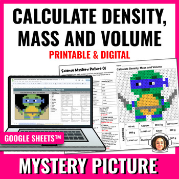 Preview of Calculate Density, Mass and Volume: Science Mystery Picture
