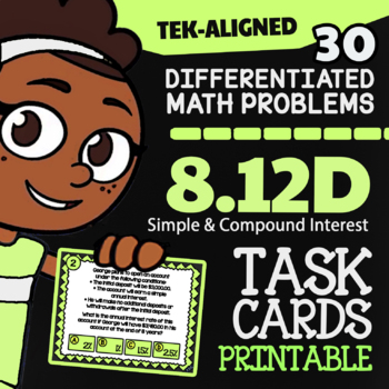 Preview of Calculate Simple & Compound Interest | 8th Grade Financial Literacy | TEK 8.12D