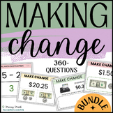 Calculate and Make Change | Basic Money Math | TASK CARDS BUNDLE