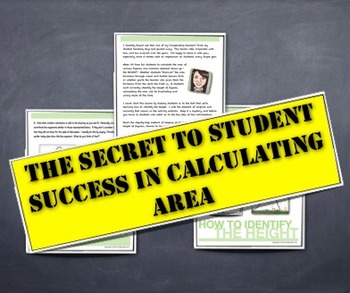 Preview of Calculating AREA - A Lesson "Secret" Strategy for Student Success!