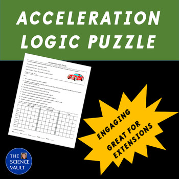 Preview of Calculating Acceleration Logic Puzzle + Graphing