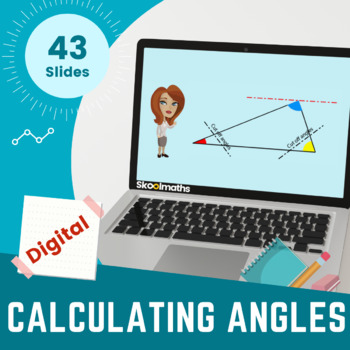 Preview of Calculating Angles - Digital Lesson and Activities 4th-5th Grade with Worksheet