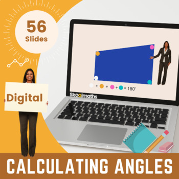 Preview of Calculating Angles No-Prep Interactive Digital Math Lesson for 7th Grade