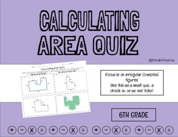 Preview of Calculating Area of Irregular (Complex) Figures Quiz