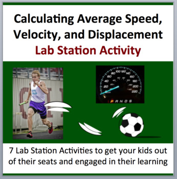 Preview of Calculating Average Speed, Velocity, and Displacement - 7 Lab Station Activities