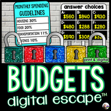 Budgeting Digital Math Escape Room Activity