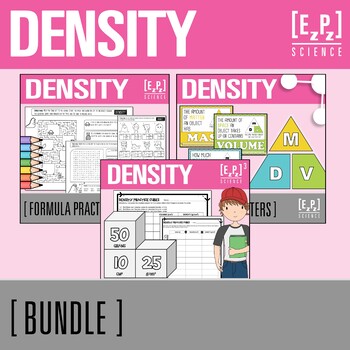 Preview of Calculating Density Bundle | Solving Science Formulas |  d=m/v