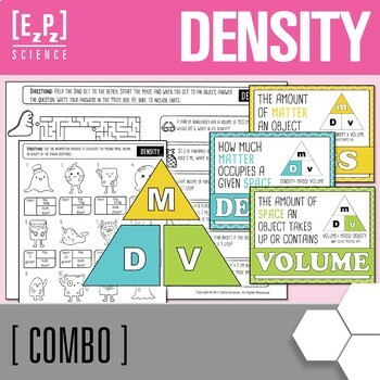 Preview of Calculating Density Practice and Density Formula Triangle Poster Bundle