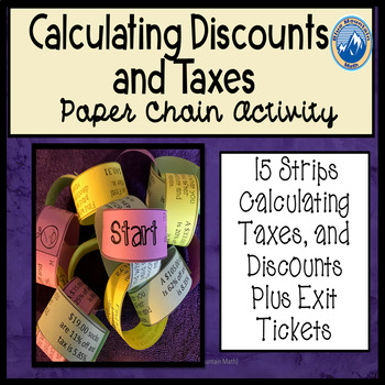 Preview of Calculating Discounts and Taxes Paper Chain Activity
