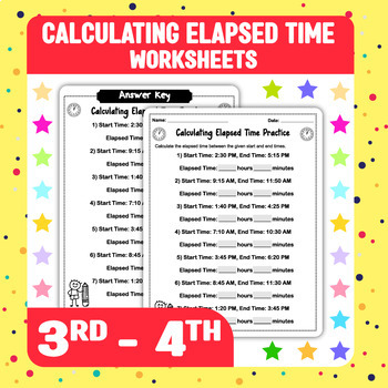 Preview of Calculating Elapsed Time - Practice Worksheet