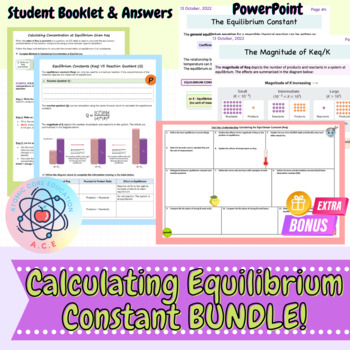 Preview of Calculating Equilibrium Constant Student Booklet, Answers & PPT