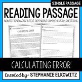 Calculating Error Reading Passage | Printable & Digital