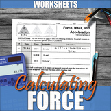 Calculating Force, Mass, and Acceleration Worksheets | New