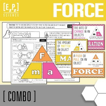 Preview of Calculating Force Practice and Force Formula Triangle Poster Bundle
