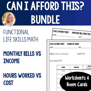 Preview of Calculating Income to Pay Bills & Afford Wants Budget Activity. Functional Math