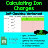 Calculating Ion Charges Self Checking Worksheet