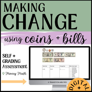 Preview of Calculating & Making Change | Consumer Money Math | Life Skills | Assessment