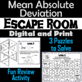 Mean Absolute Deviation Activity: Algebra Escape Room Math
