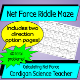 Calculating Net Force Riddle Maze