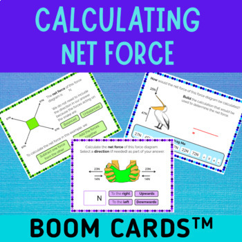 Preview of Calculating Net Force for Balanced and Unbalanced Forces Boom Cards™ 