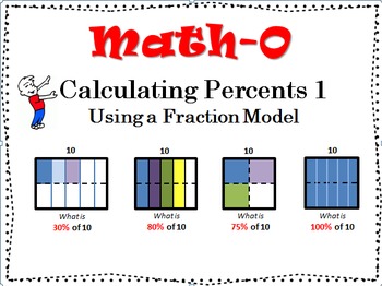 Preview of Calculating PERCENTS Using a FRACTION MODEL #1   6.RP   7.RP