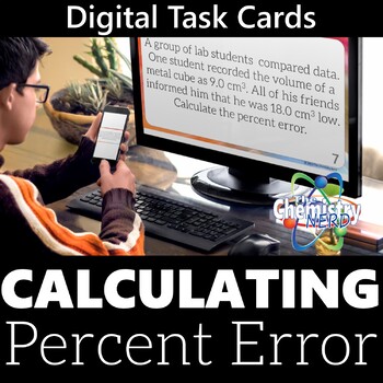Preview of Calculating Percent Error Digital Task Cards (Distance Learning)