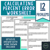 Calculating Percent Error Worksheet - Key Included