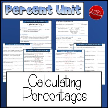 Preview of Calculating Percentages Notes & Word Problems