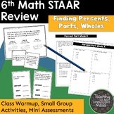 Calculating Percents, Parts, and Wholes 6th Grade Math STA