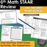 Two Variable Relationships 6th Grade Math STAAR Review