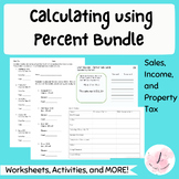 Calculating Percents Worksheet Bundle - Discount, Property