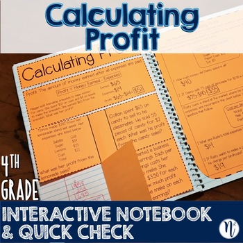 Preview of Calculating Profit Interactive Notebook Activity & Quick Check TEKS 4.10B