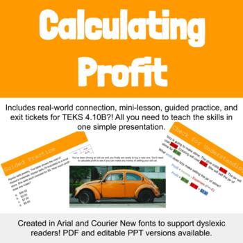 Preview of Calculating Profit Slides (Editable PPT Version)