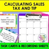 Tax and Tip Task Cards | Math Center Practice Activity