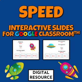 Preview of Calculating Speed Digital Game for Google Classroom Digital Resource