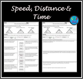 Preview of Calculating Speed, Distance And Time