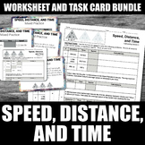 Calculating Speed, Distance, Time Worksheets and Task Card