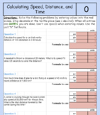 Calculating Speed, Distance, and Time *SELF GRADING* google sheet