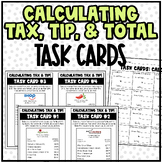 Calculating Tax, Tip, and Total | Task Cards Activity and 