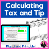 Calculating Tax and Tip with Percent Proportions Digital &
