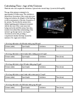 Preview of Calculating Time - Age of the Universe