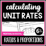 Calculating Unit Rate with Ratio Tables Worksheets, 6th Gr