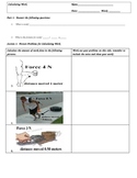 Calculating Work (W=Fxd) Worksheets and Key