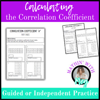 Preview of Calculating the Correlation Coefficient | Algebra 1 | TEKS A.4A