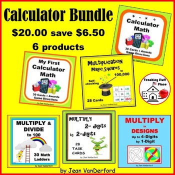 Preview of Calculator BUNDLE Practice FUN Ways $$$ Gr 4-5-6 Early Finishers CALCULATOR MATH
