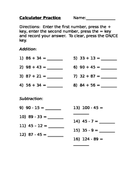 Preview of Calculator Practice!